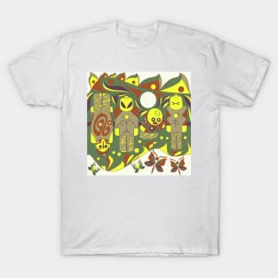 brick mayan alien pattern ecopop T-Shirt